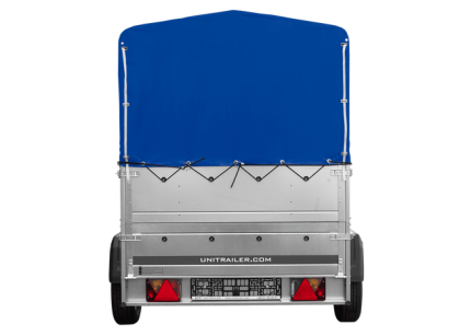 UNITRAILER 201/R KIPP Kippanhänger mit blauem Planenaufbau