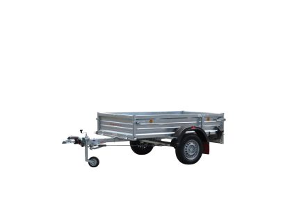 750 kg Einachsanhänger aus verzinktem Stahl in Seitenansicht