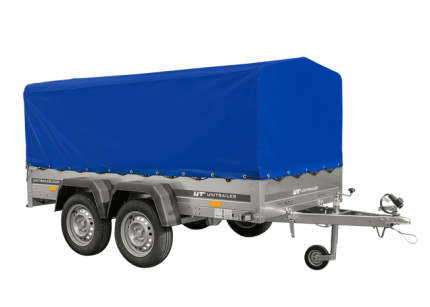 Verzinkter Doppelachsanhänger in Seitenansicht