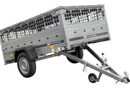 Gartenanhänger 230 KIPP Seitenansicht mit Gitteraufsätzen