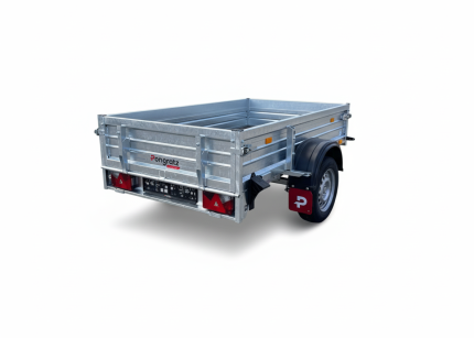 PKW-Anhänger 750 kg aus verzinktem Stahl in Seitenansicht